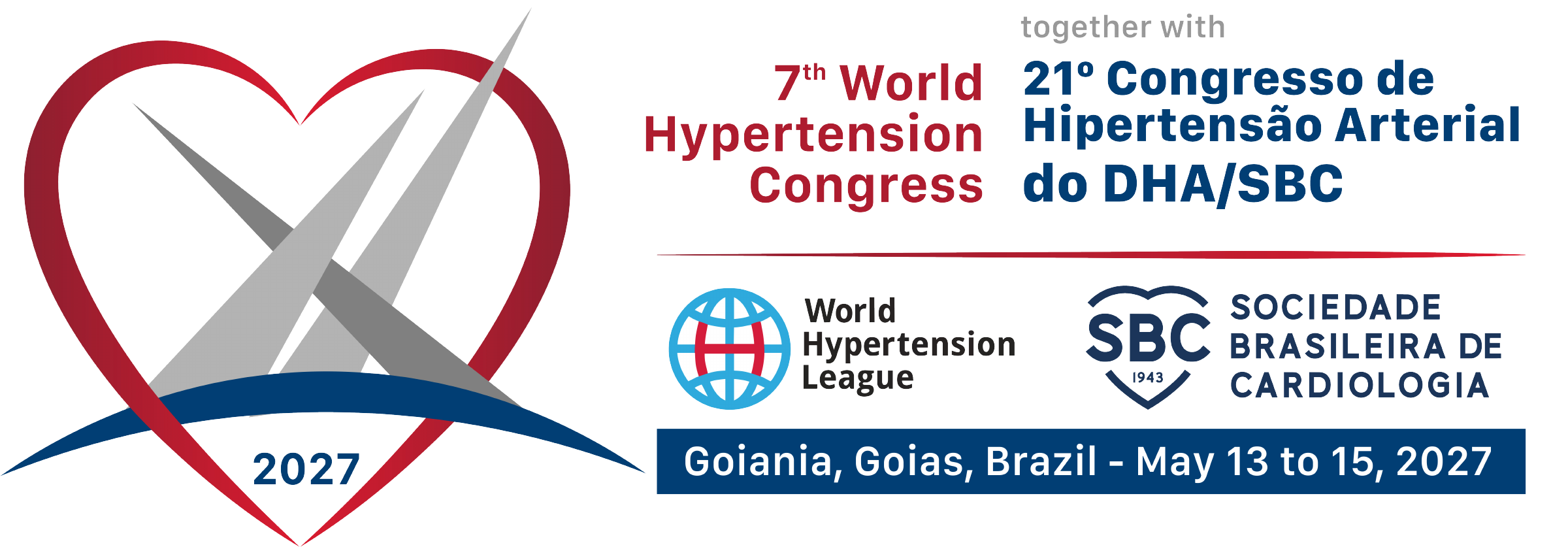 7th World Hypertension Congress e 21º Congresso de Hipertensão Arterial do DHA/SBC — Goiânia, 13 a 15 de maio de 2027